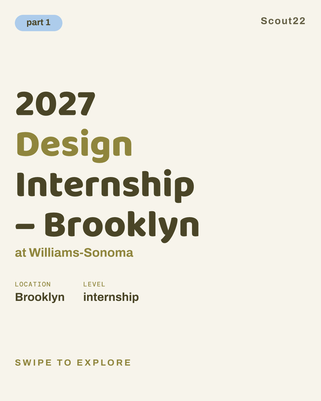 2027 Design Internship – Brooklyn at Williams-Sonoma