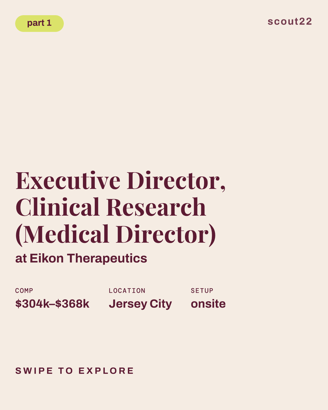 Executive Director, Clinical Research (Medical Director) at Eikon Therapeutics