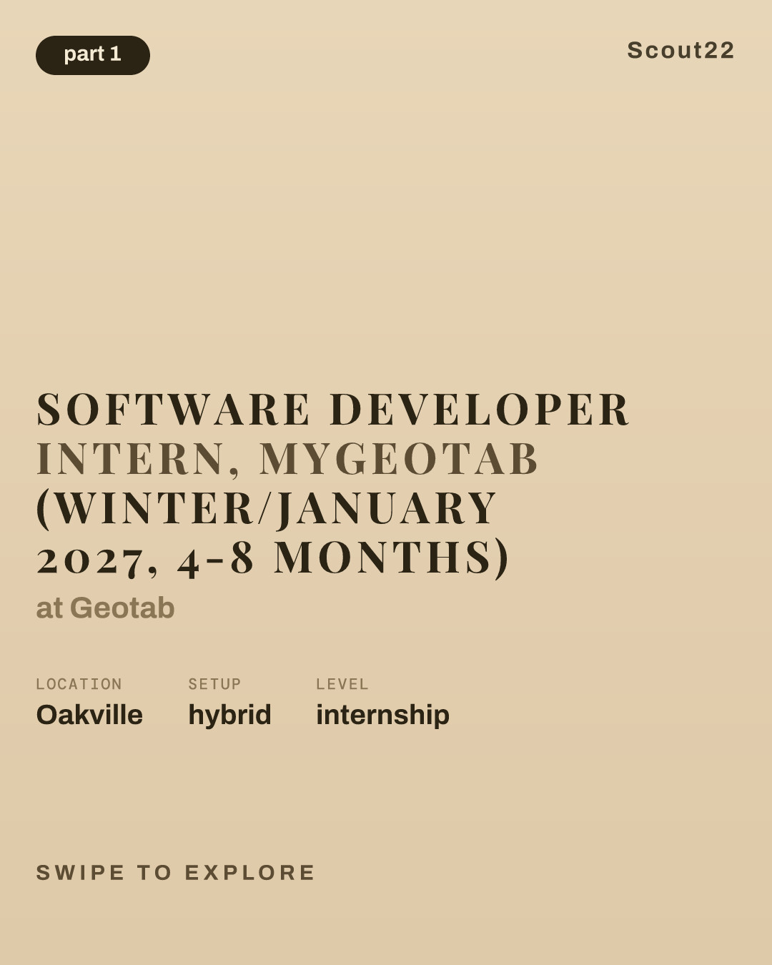 Software Developer Intern, MyGeotab (Winter/January 2027, 4-8 Months) at Geotab