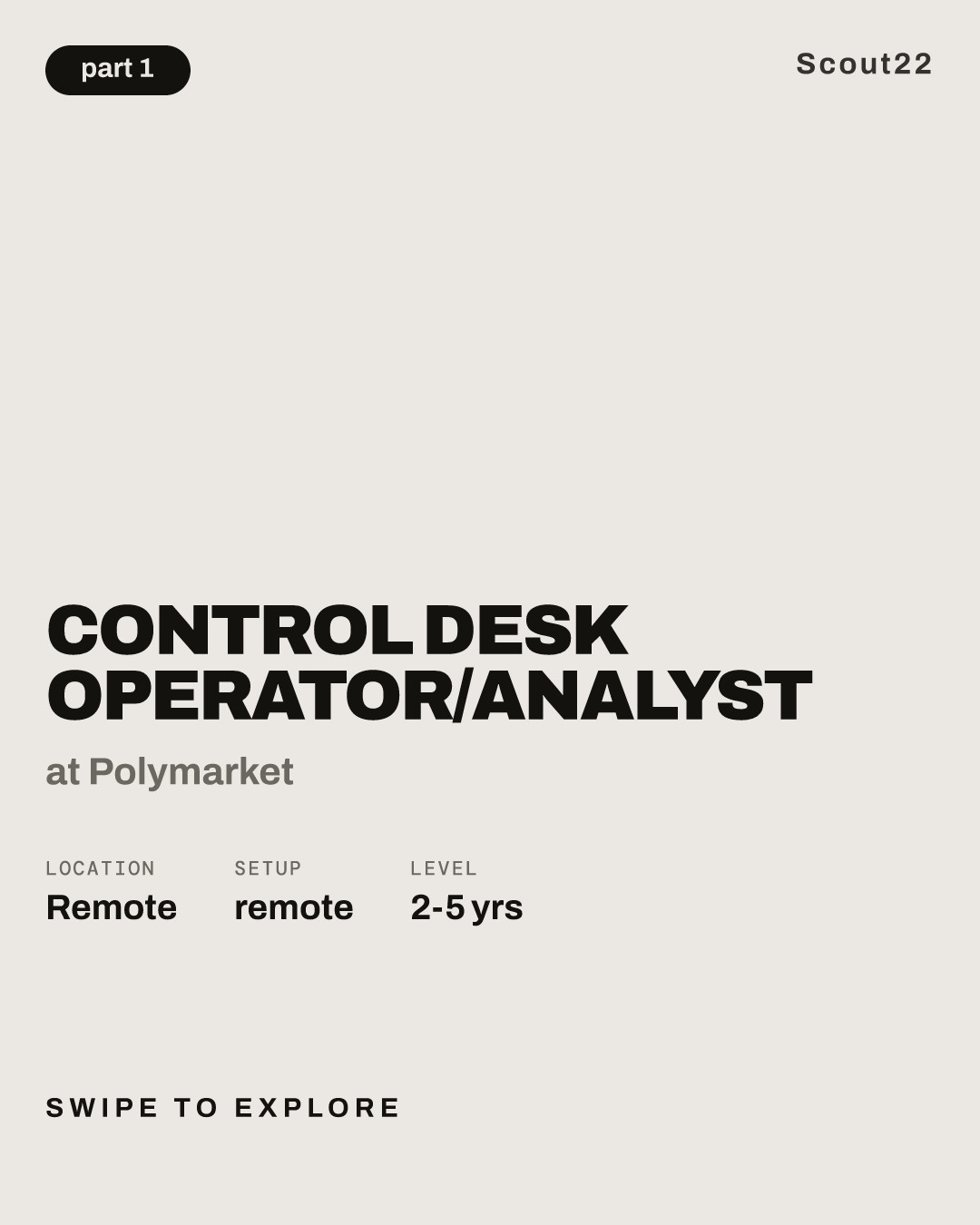 Control Desk Operator/Analyst at Polymarket