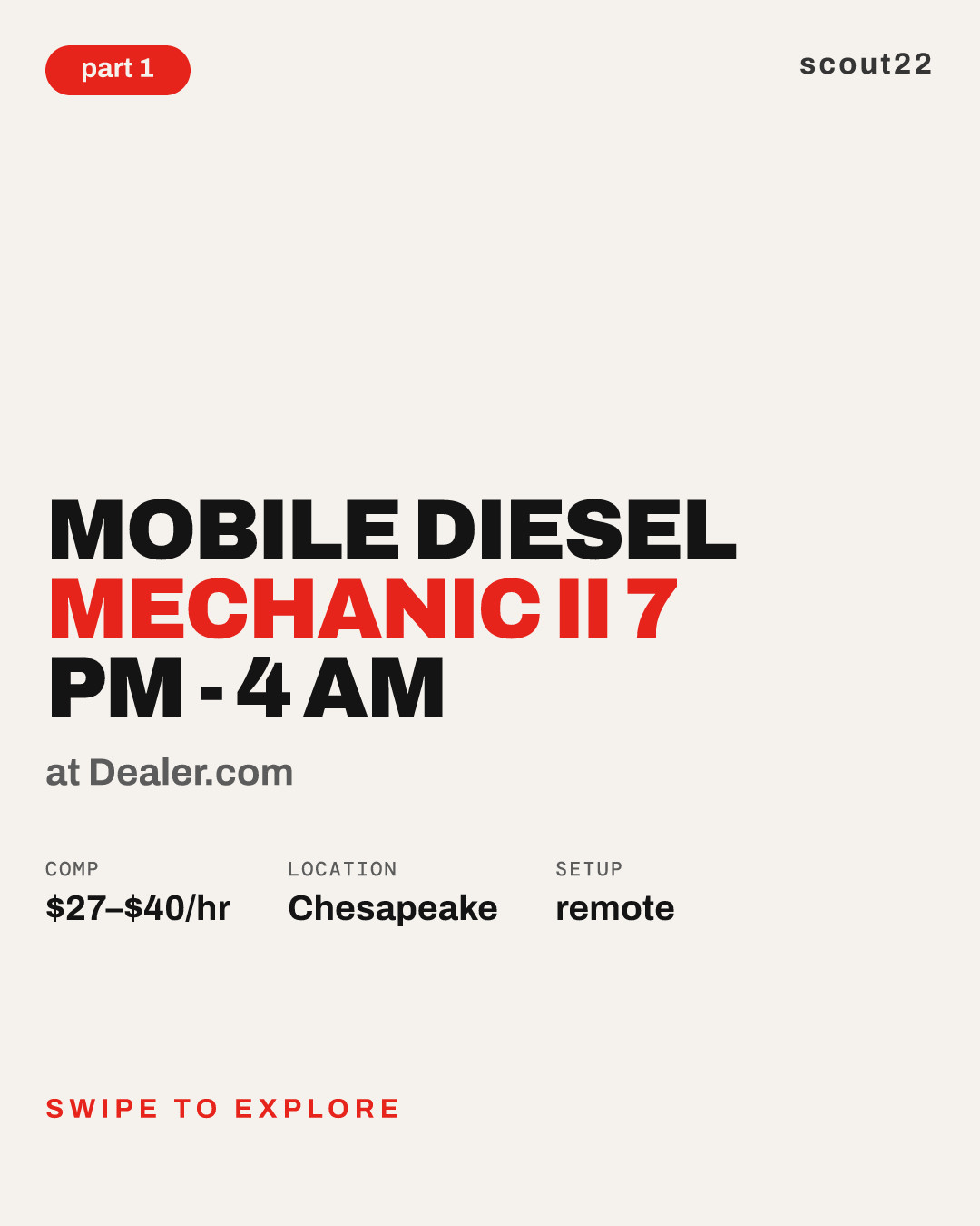 Mobile Diesel Mechanic II 7 pm - 4 am at Dealer.com