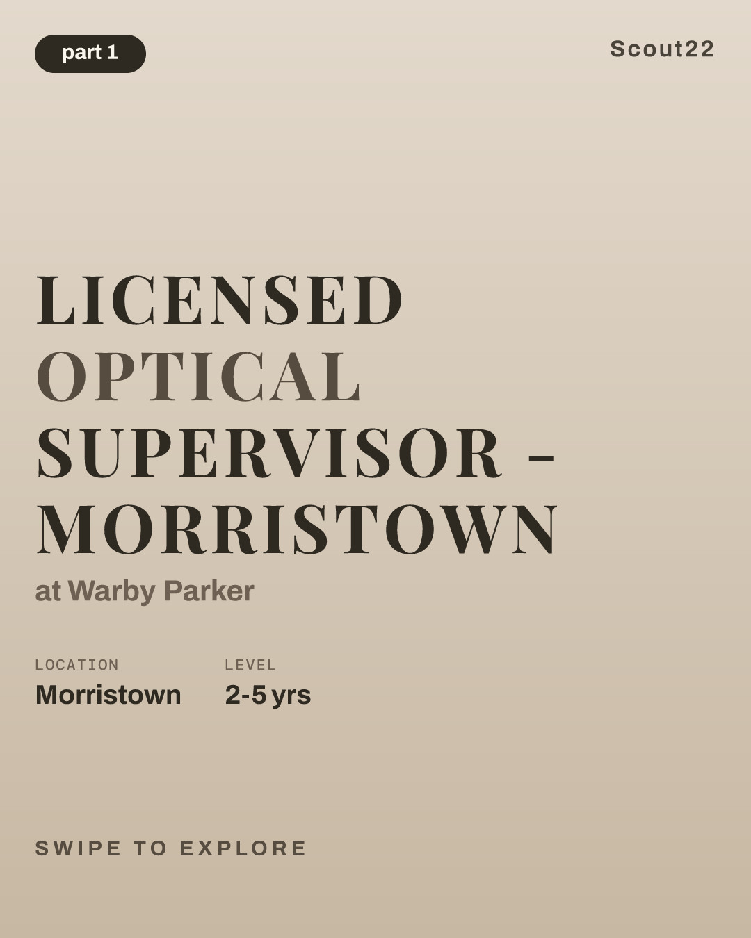 Licensed Optical Supervisor - Morristown at Warby Parker