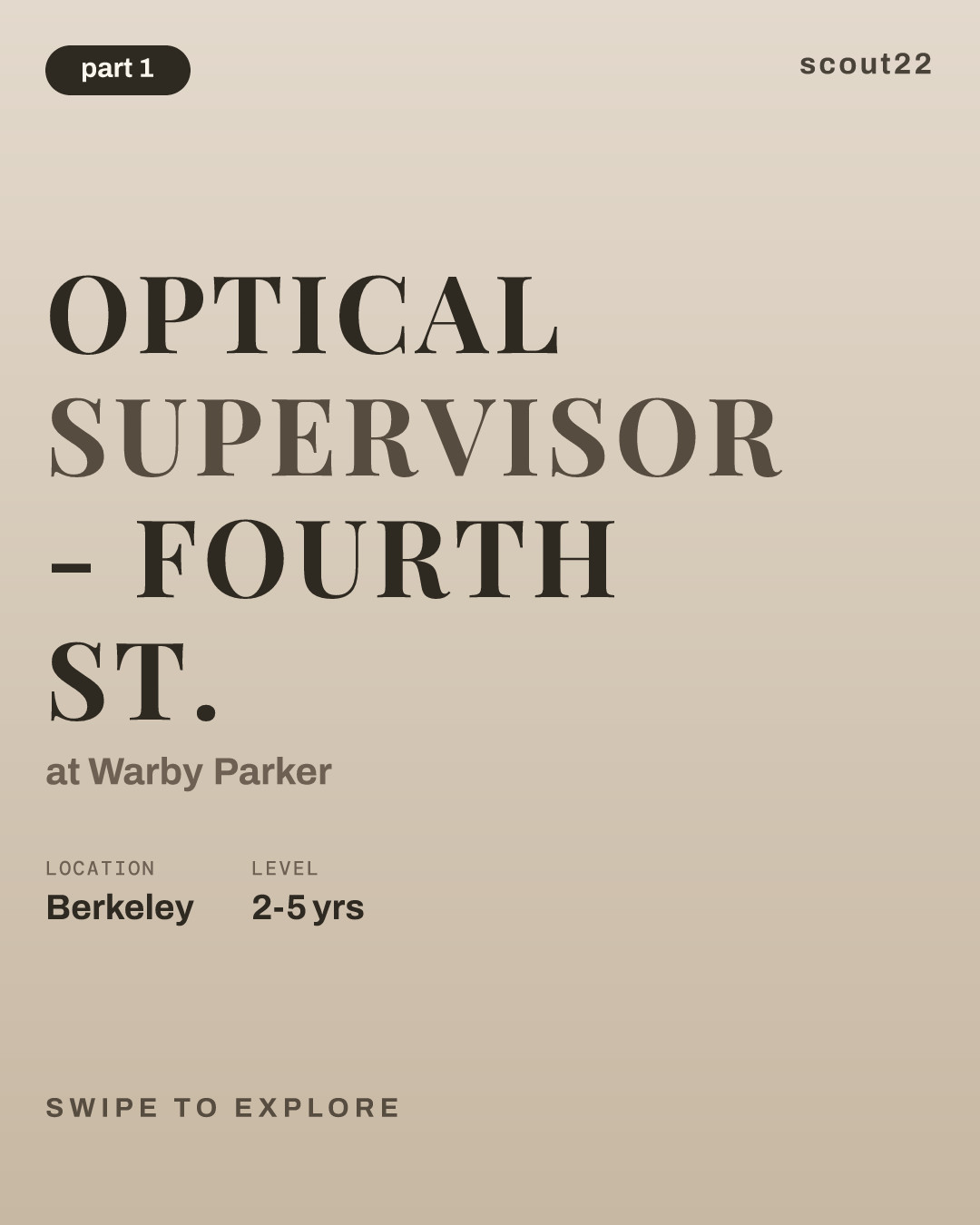 Optical Supervisor - Fourth St. at Warby Parker