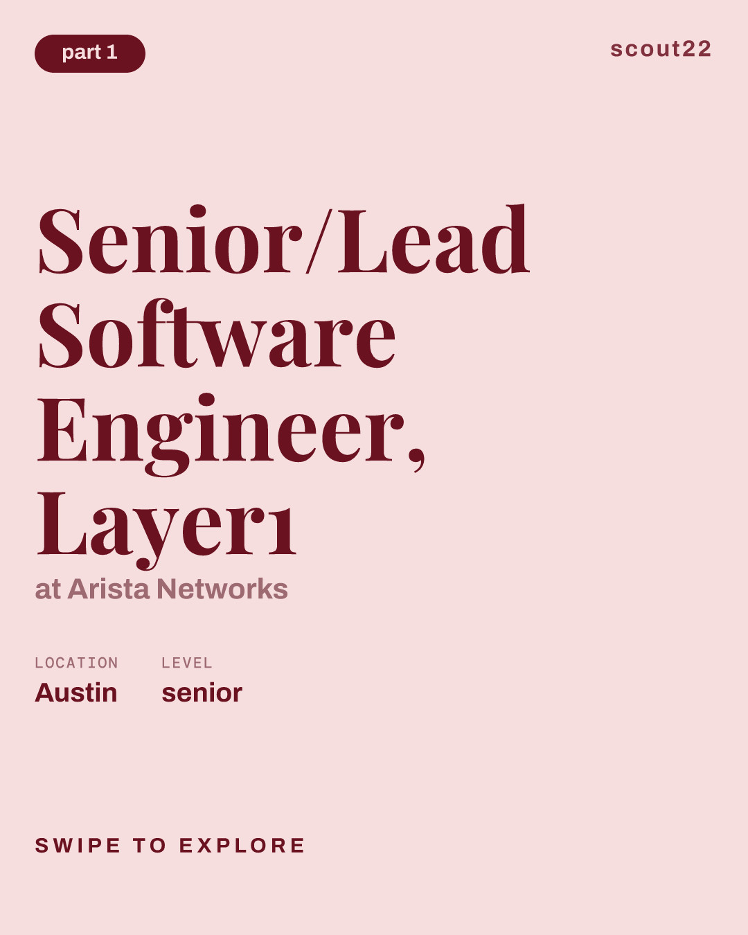 Senior/Lead Software Engineer, Layer1 at Arista Networks