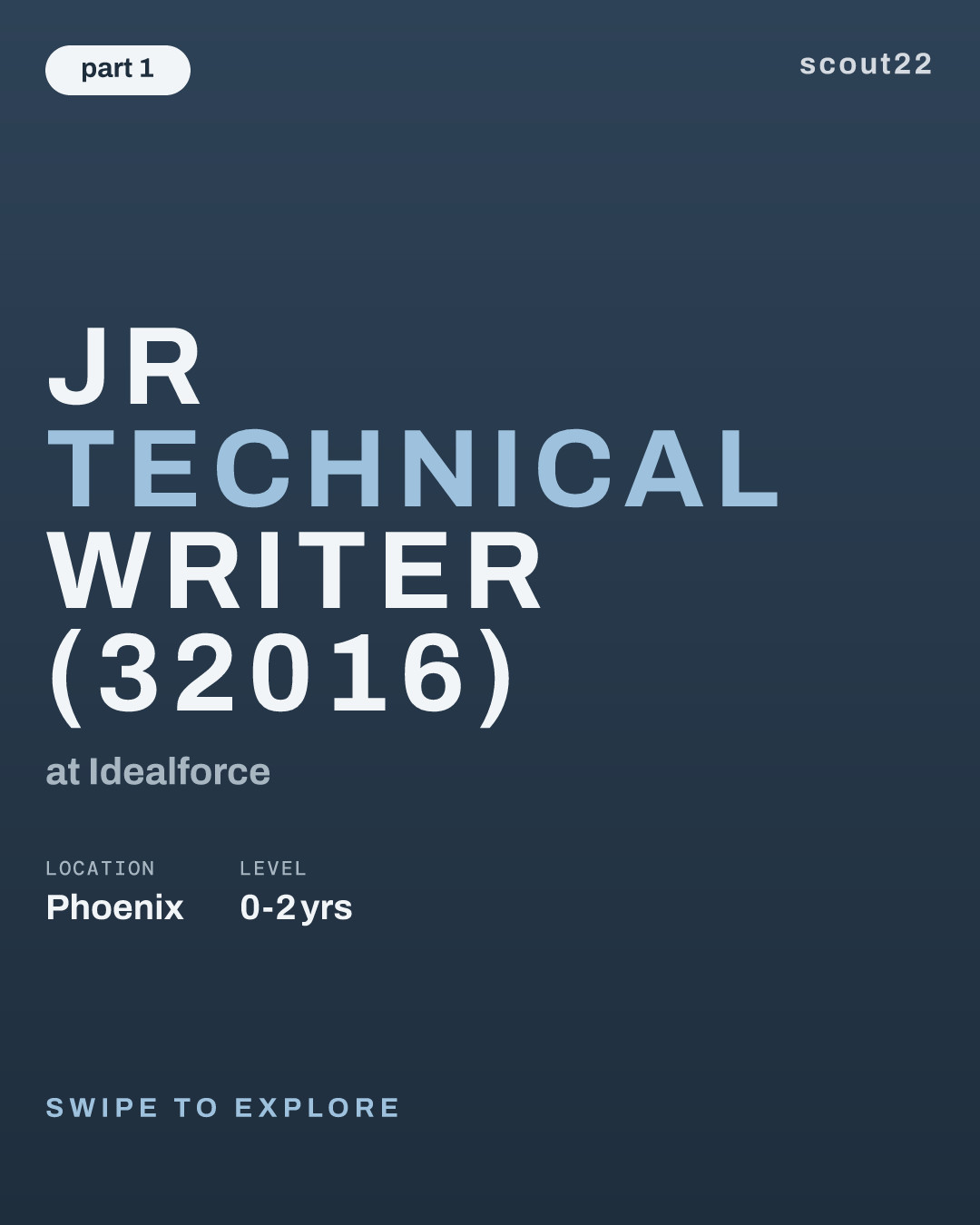 Jr Technical Writer (32016) at Idealforce