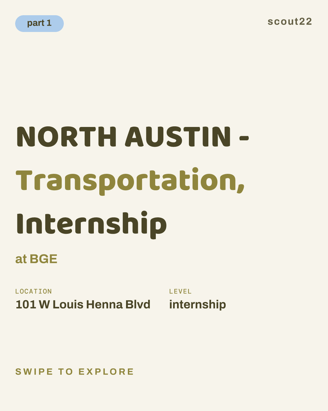 NORTH AUSTIN - Transportation, Internship at BGE