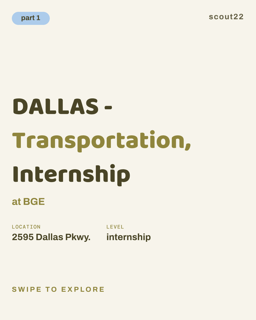 DALLAS - Transportation, Internship at BGE