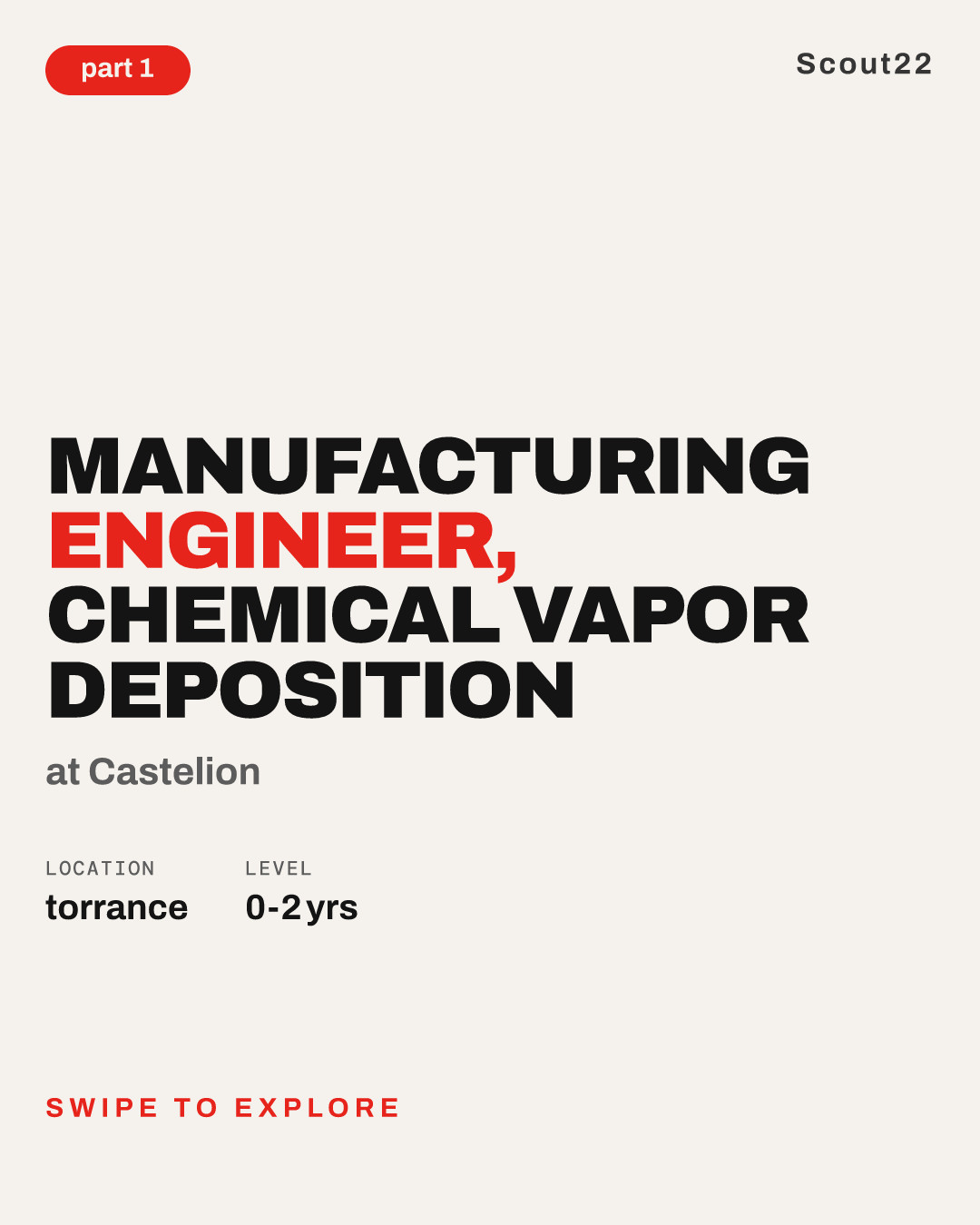 Manufacturing Engineer, Chemical Vapor Deposition at Castelion