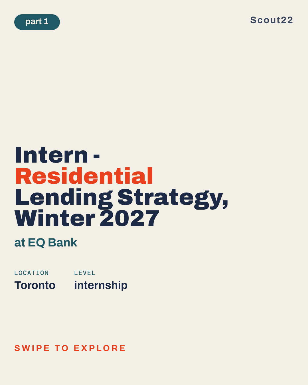 Intern - Residential Lending Strategy, Winter 2027 at EQ Bank