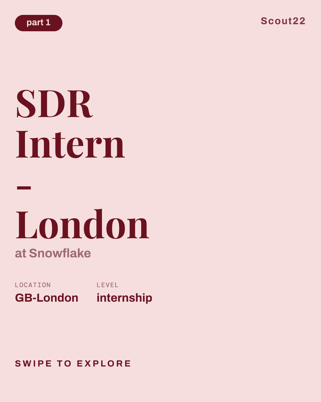 SDR Intern - London at Snowflake