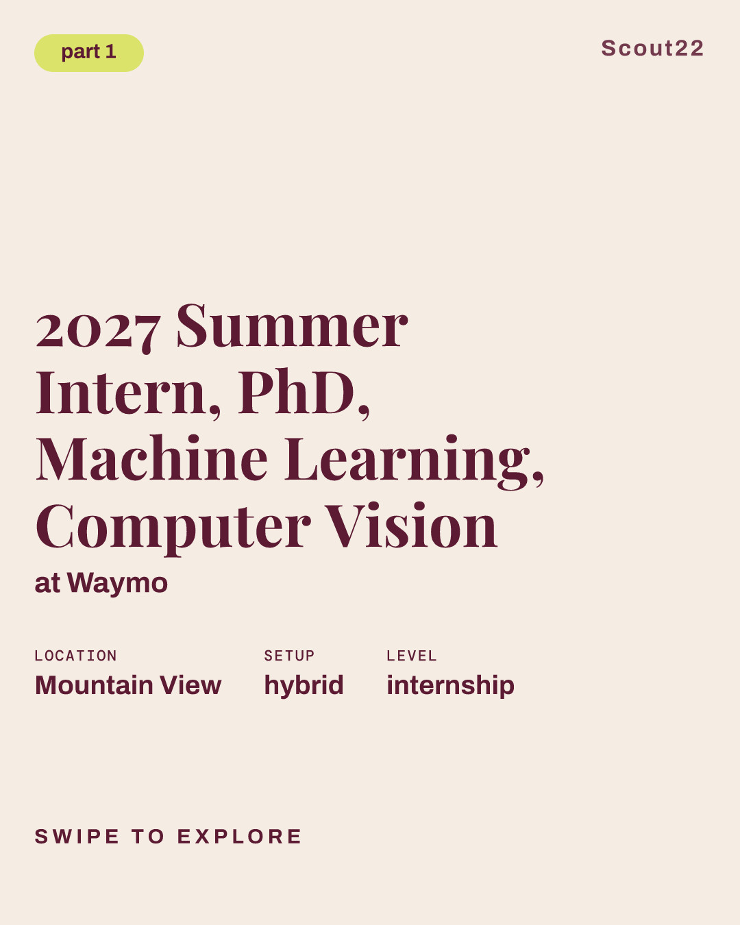 2027 Summer Intern, PhD, Machine Learning, Computer Vision at Waymo