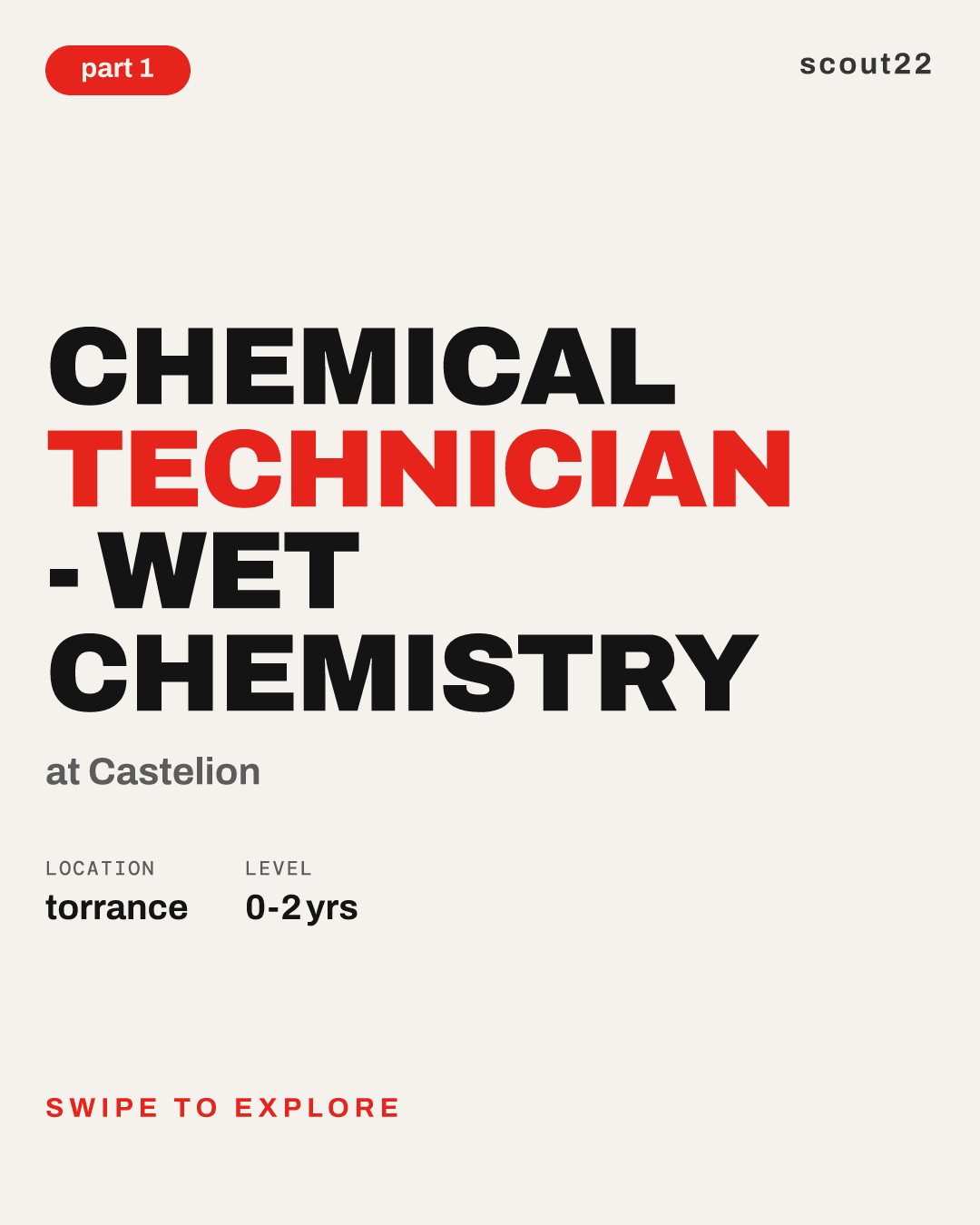 Chemical Technician - Wet Chemistry at Castelion