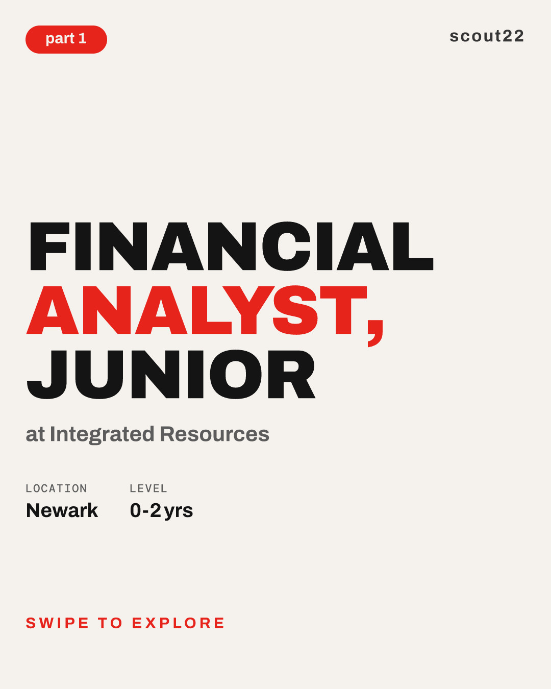 Financial Analyst, Junior at Integrated Resources