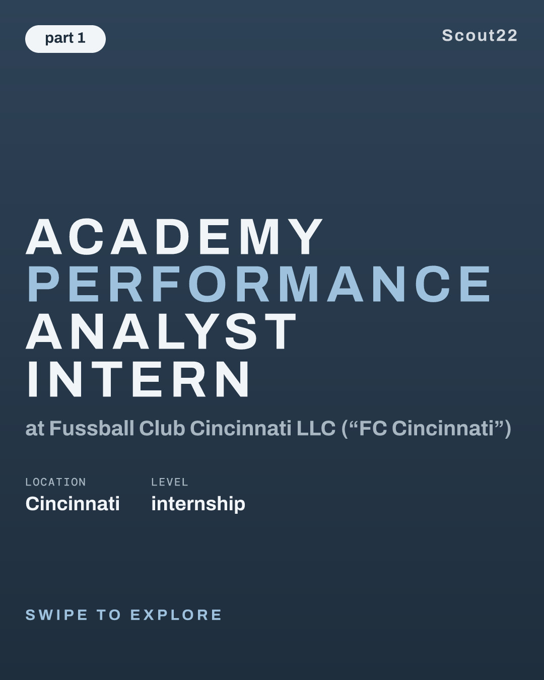 Academy Performance Analyst Intern at Fussball Club Cincinnati LLC (“FC Cincinnati”)