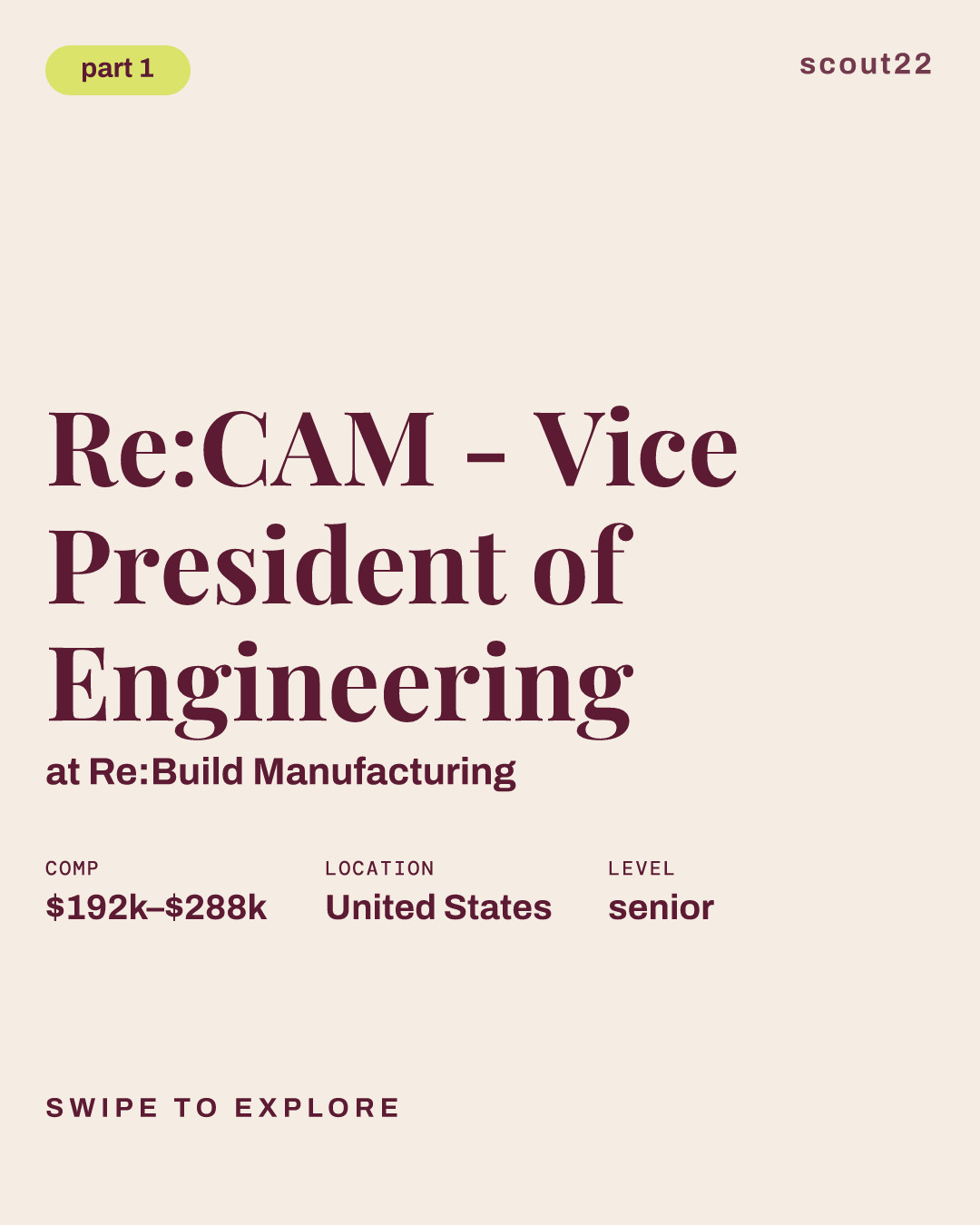 Re:CAM - Vice President of Engineering at Re:Build Manufacturing