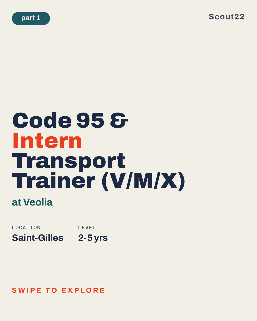 Code 95 & Intern Transport Trainer (V/M/X) at Veolia