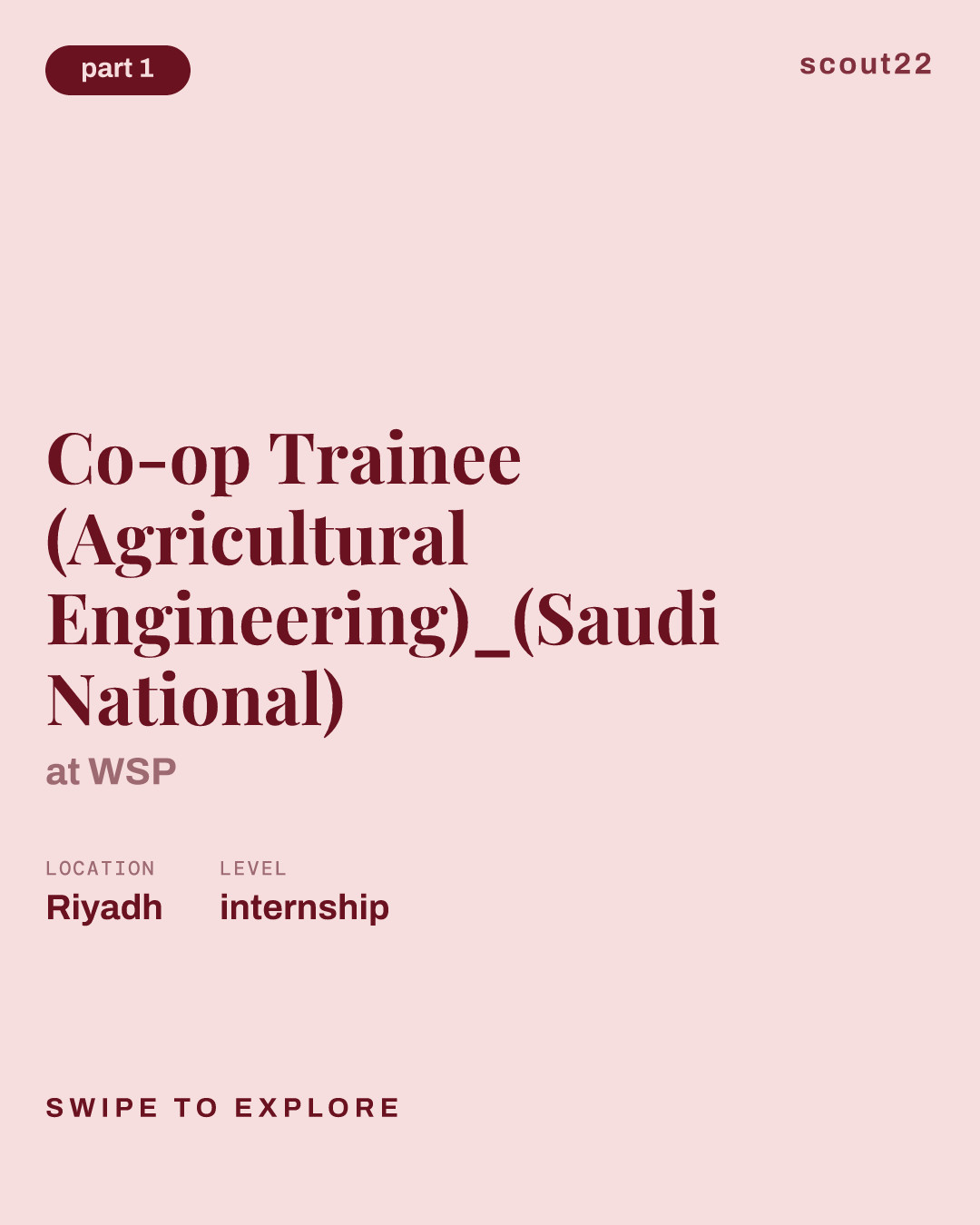 Co-op Trainee (Agricultural Engineering)_(Saudi National) at WSP