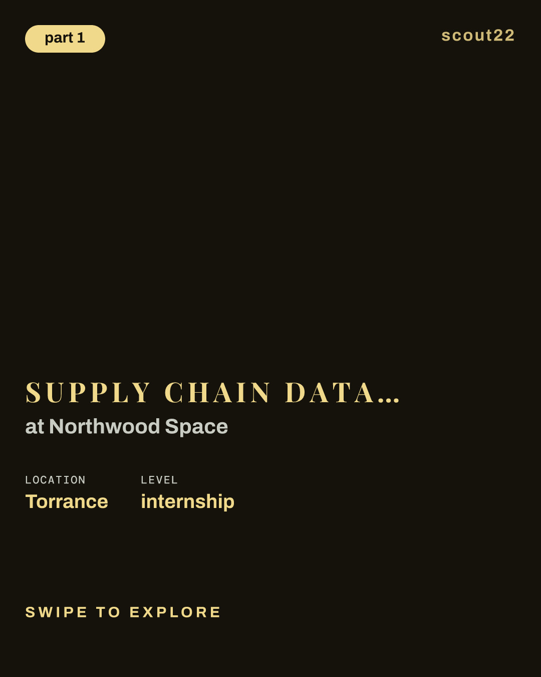 Supply Chain Data & Analytics Intern (2027 Summer Internship) at Northwood Space