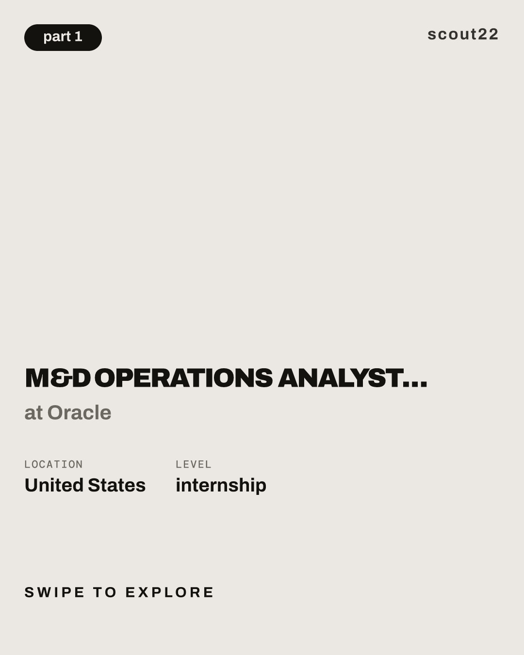 M&D Operations Analyst Intern - OVIP at Oracle