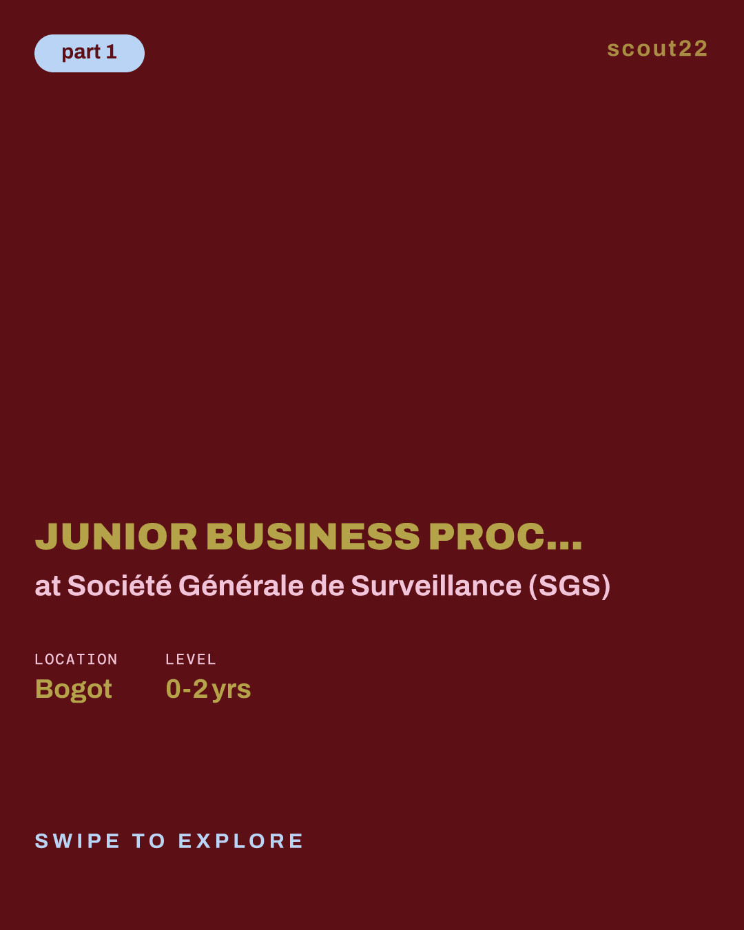 JUNIOR BUSINESS PROCESS ANALYST & SOLUTIONS DEVELOPER - GBS at Société Générale de Surveillance (SGS)