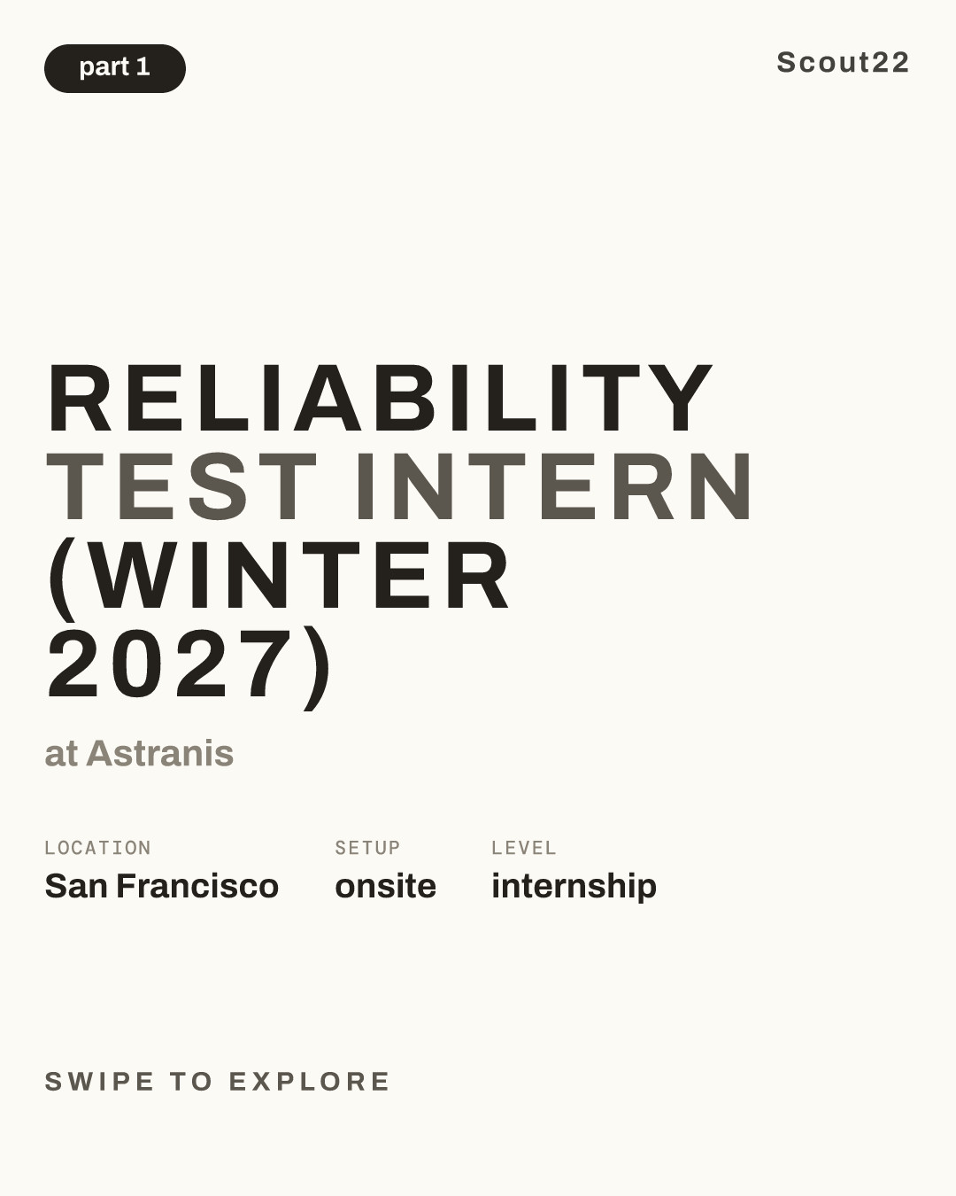 Reliability Test Intern (Winter 2027) at Astranis