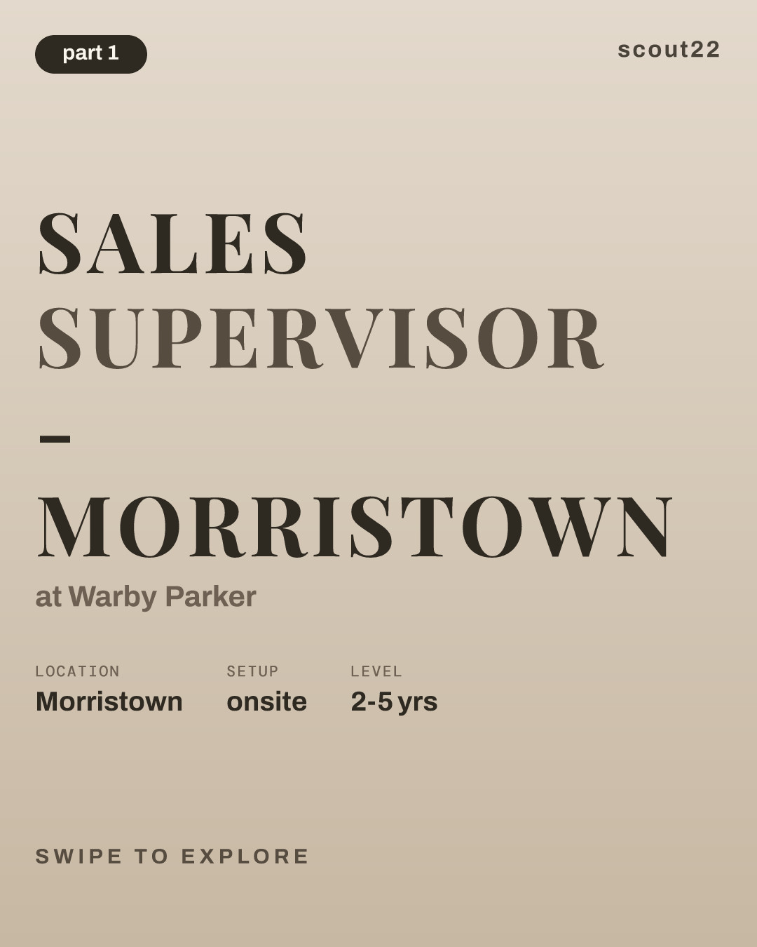 Sales Supervisor - Morristown at Warby Parker