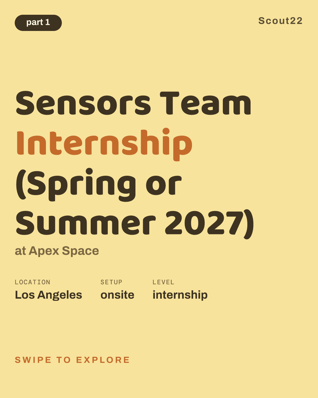 Sensors Team Internship (Spring or Summer 2027) at Apex Space