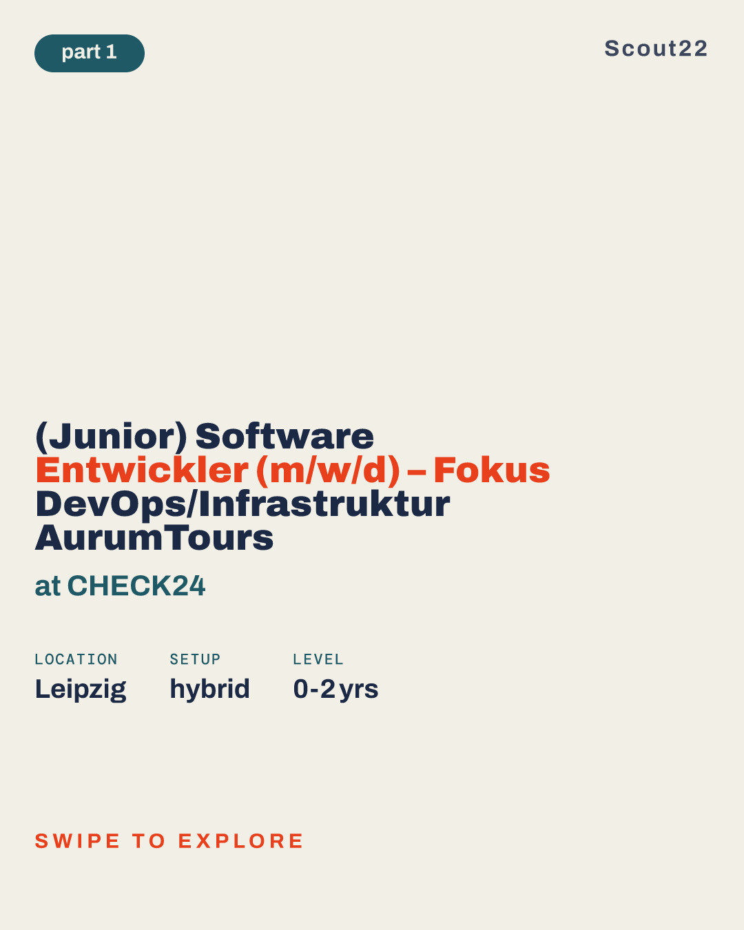 (Junior) Software Entwickler (m/w/d) – Fokus DevOps/Infrastruktur AurumTours at CHECK24