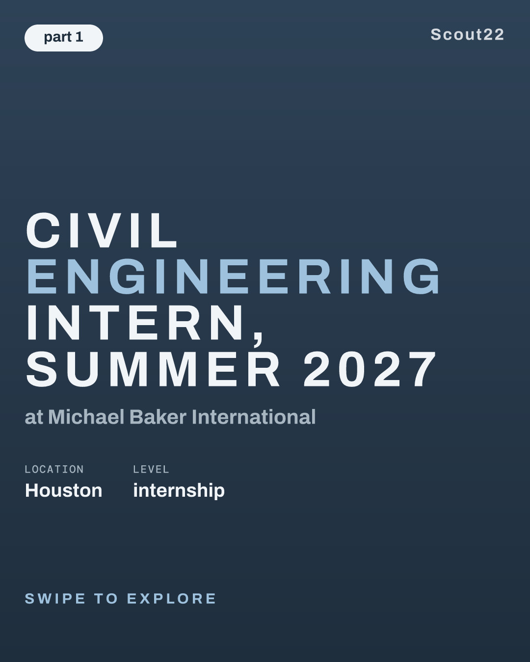 Civil Engineering Intern, Summer 2027 at Michael Baker International