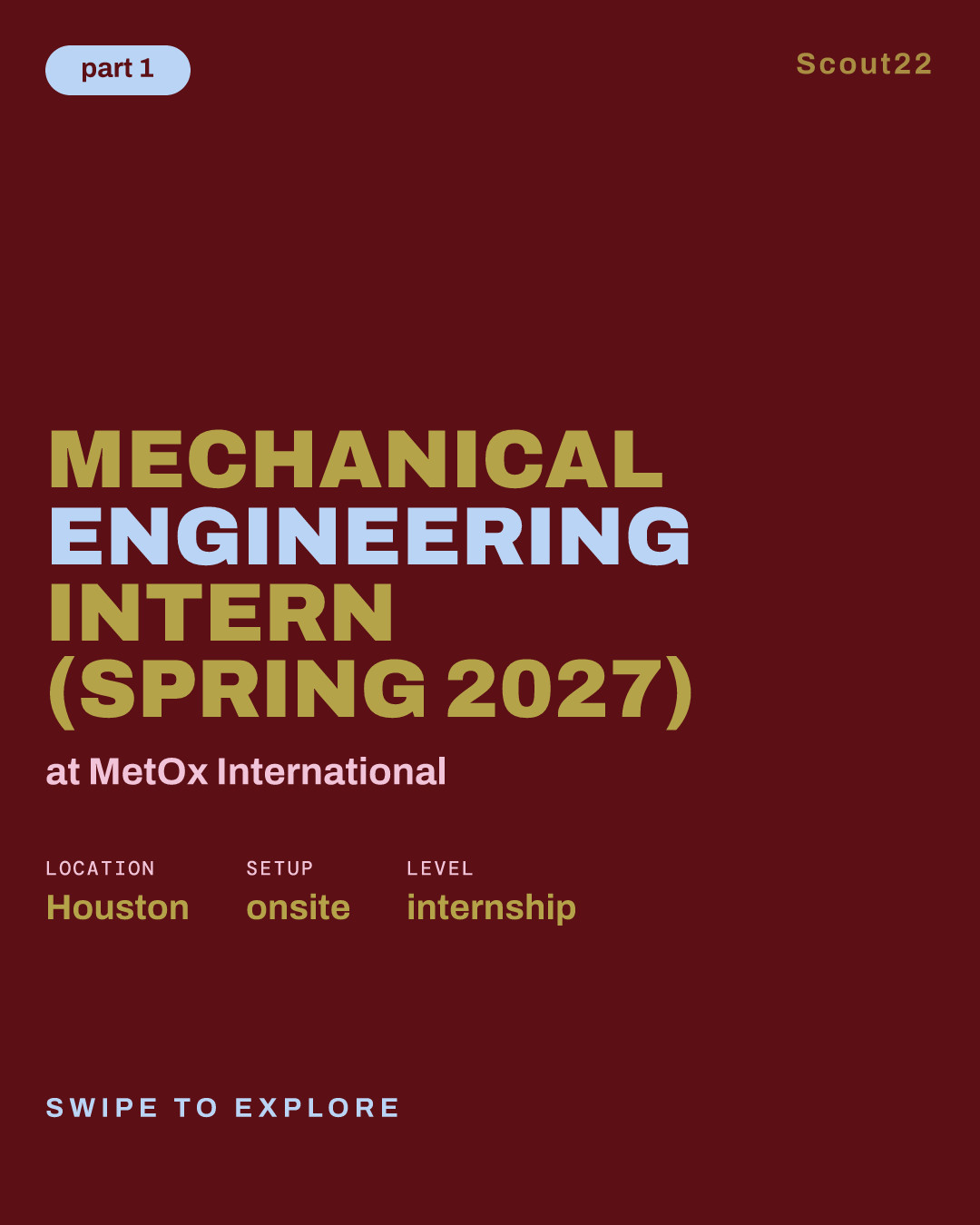 Mechanical Engineering Intern (Spring 2027) at MetOx International