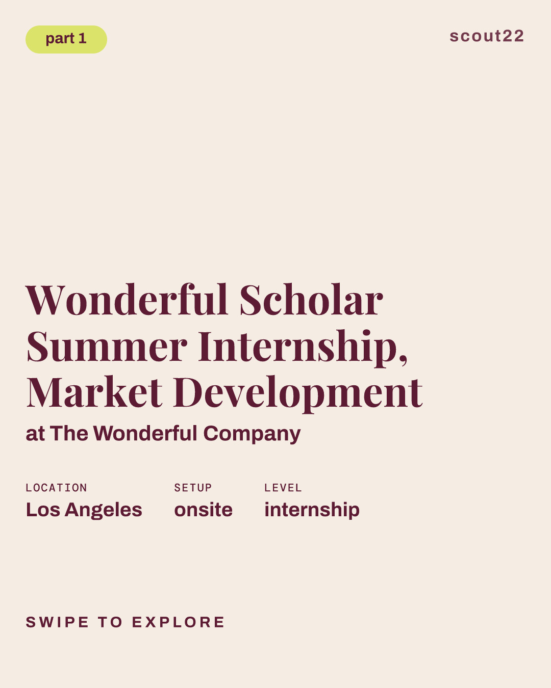 Wonderful Scholar Summer Internship, Market Development at The Wonderful Company