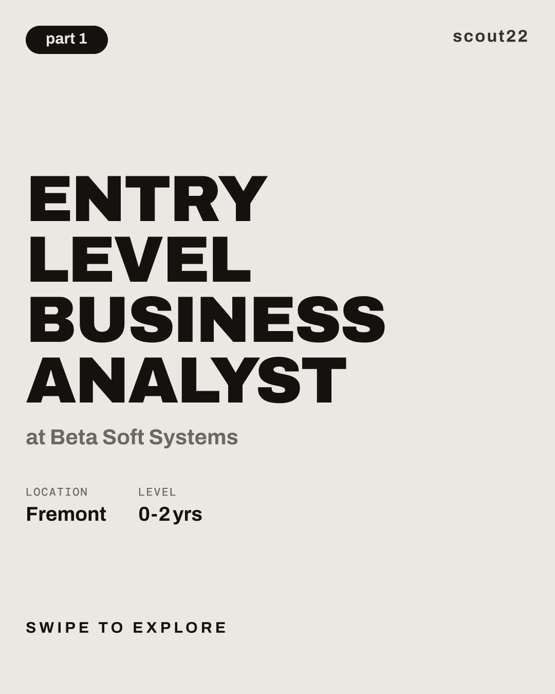 Entry level Business Analyst at Beta Soft Systems