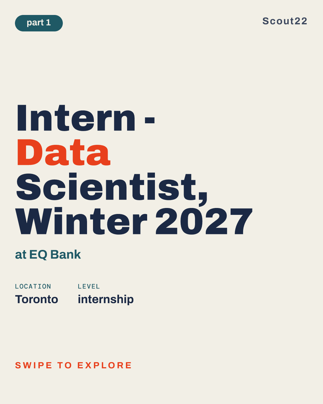 Intern - Data Scientist, Winter 2027 at EQ Bank