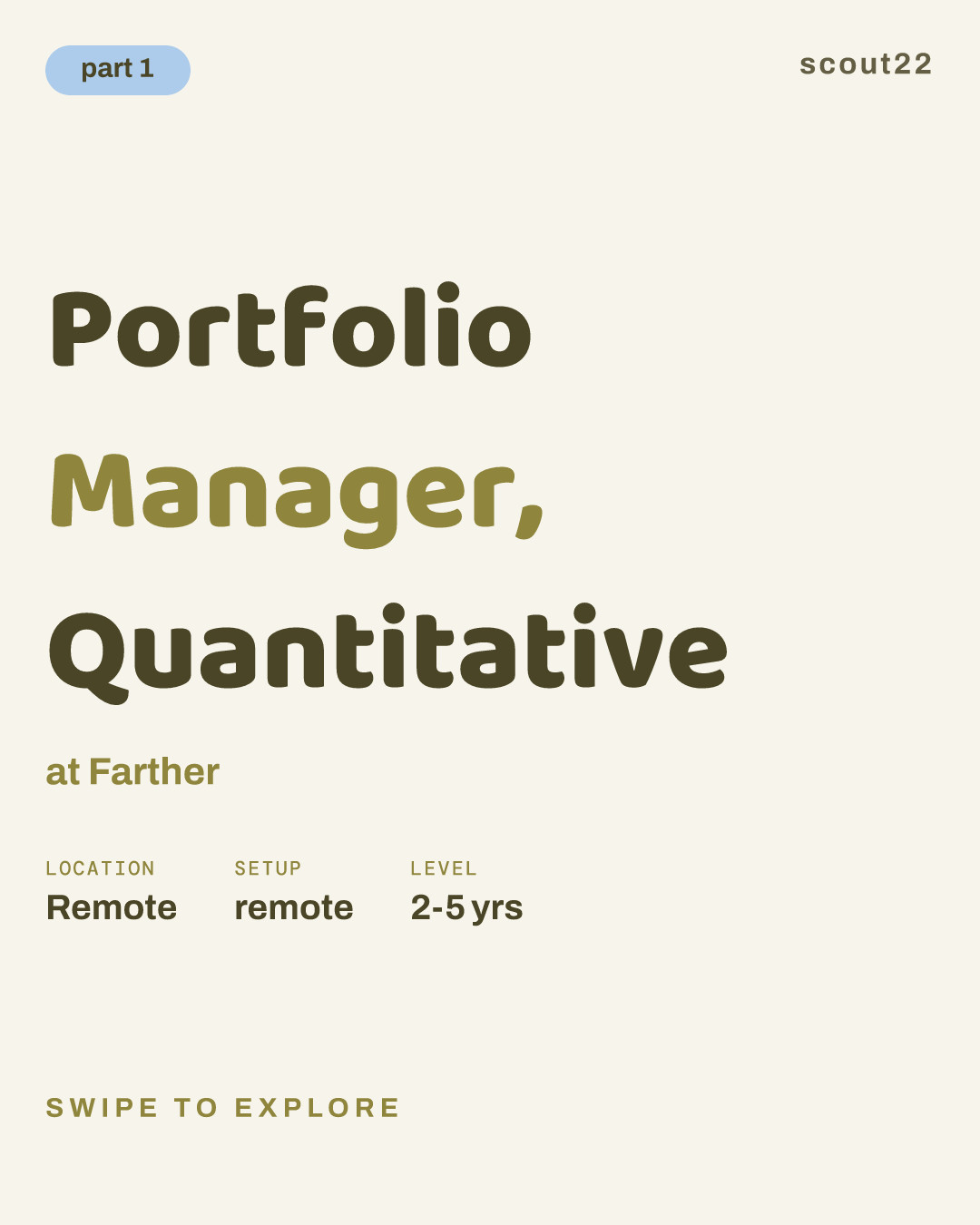 Portfolio Manager, Quantitative at Farther