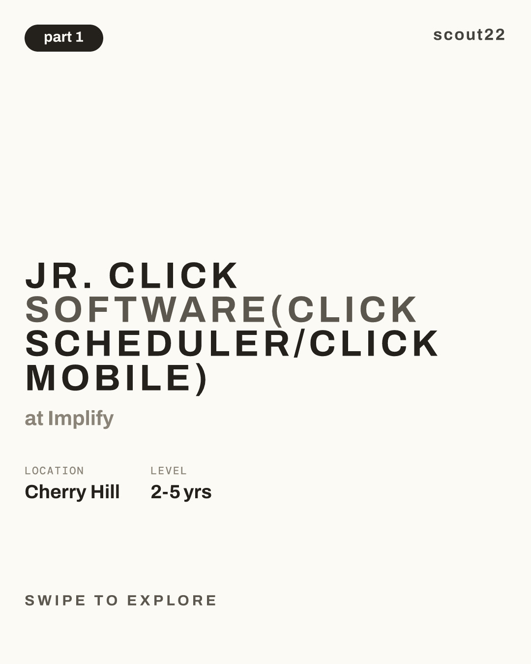 Jr. Click Software(Click Scheduler/Click Mobile) at Implify