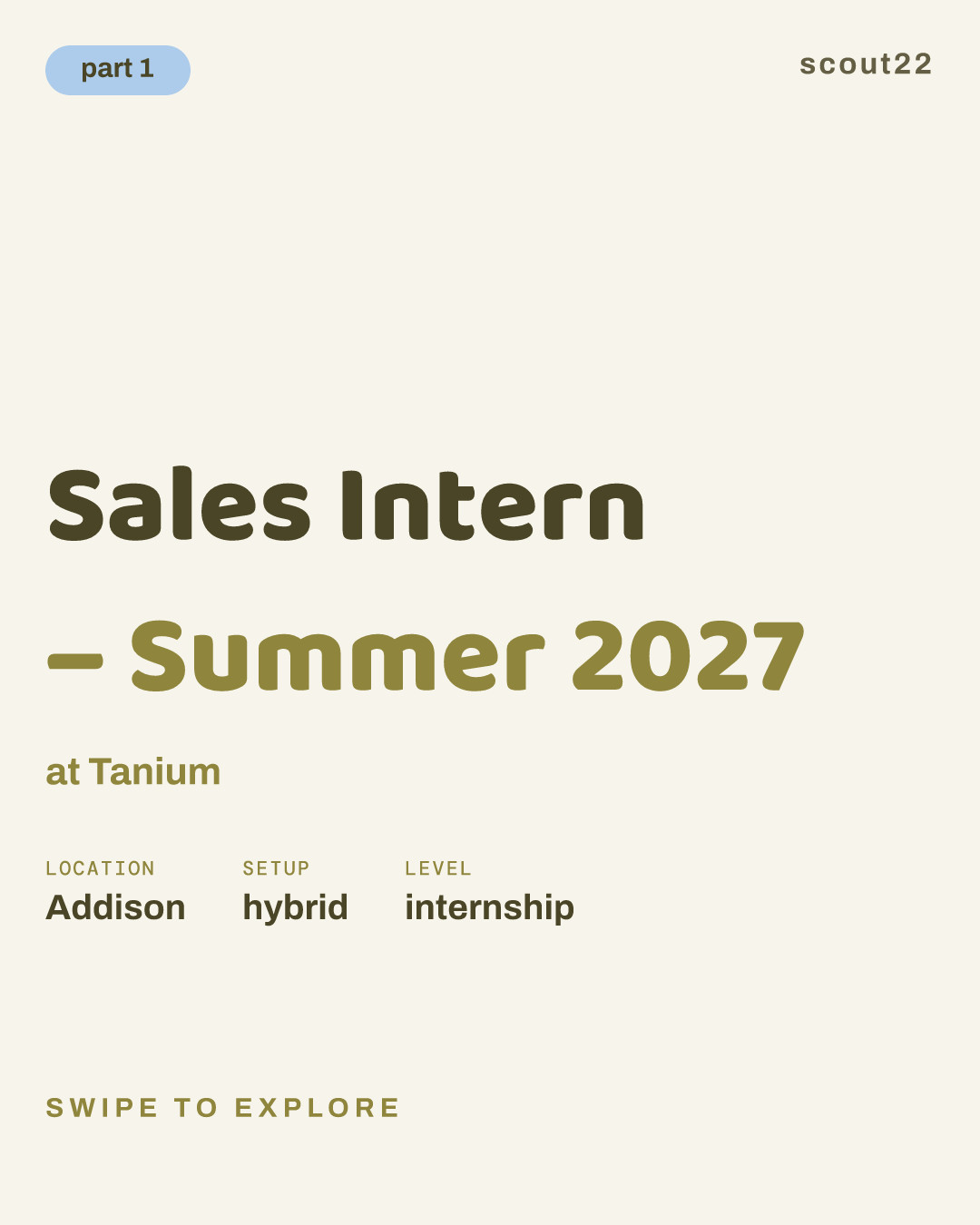 Sales Intern – Summer 2027 at Tanium