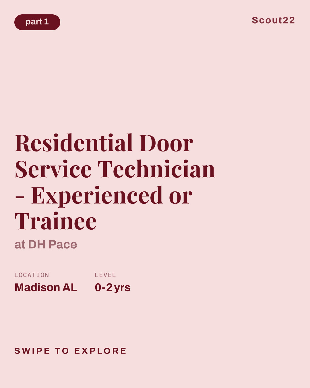 Residential Door Service Technician - Experienced or Trainee at DH Pace