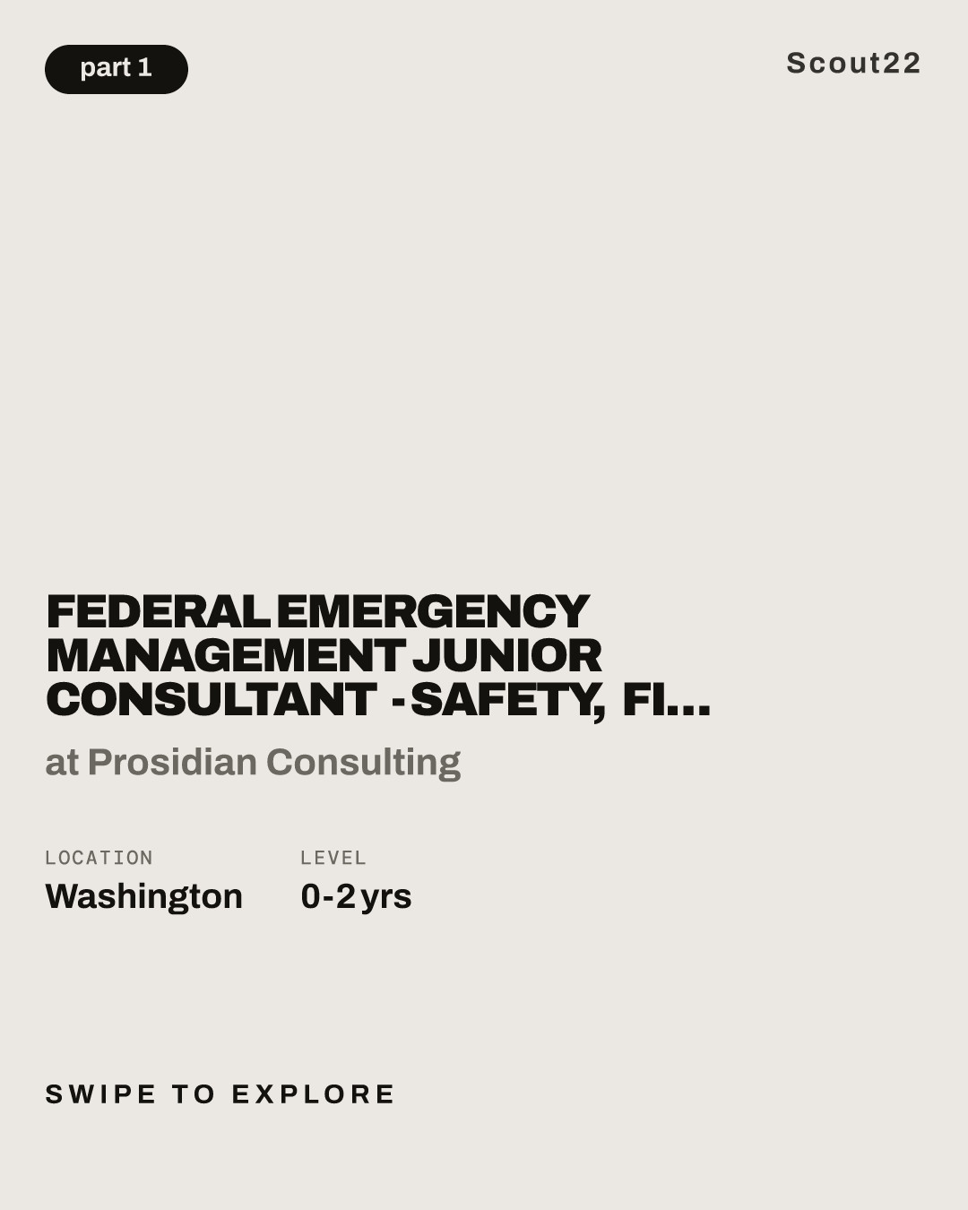 Federal Emergency Management Junior Consultant - Safety, Fire and Environmental Programs at Prosidian Consulting
