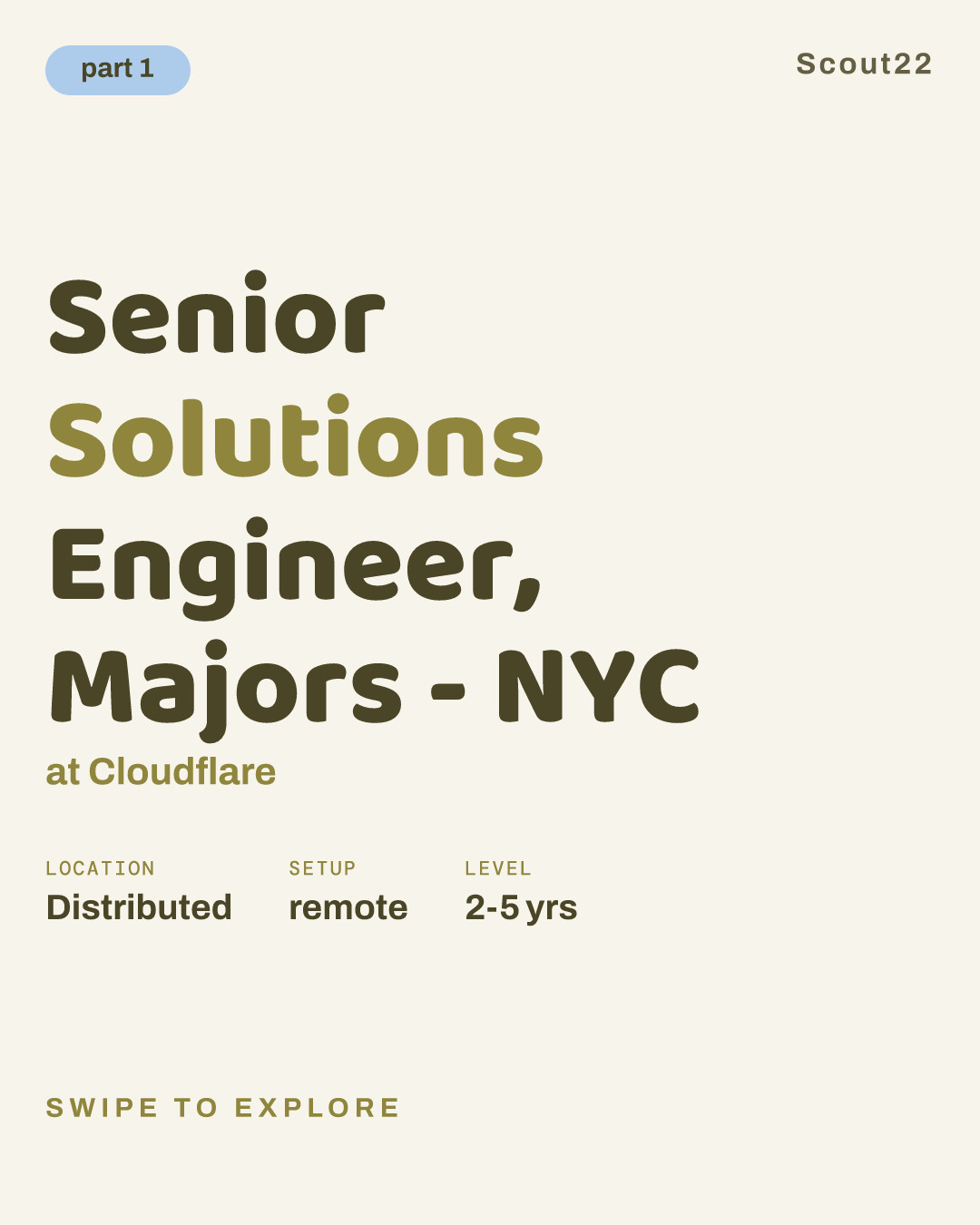 Senior Solutions Engineer, Majors - NYC at Cloudflare