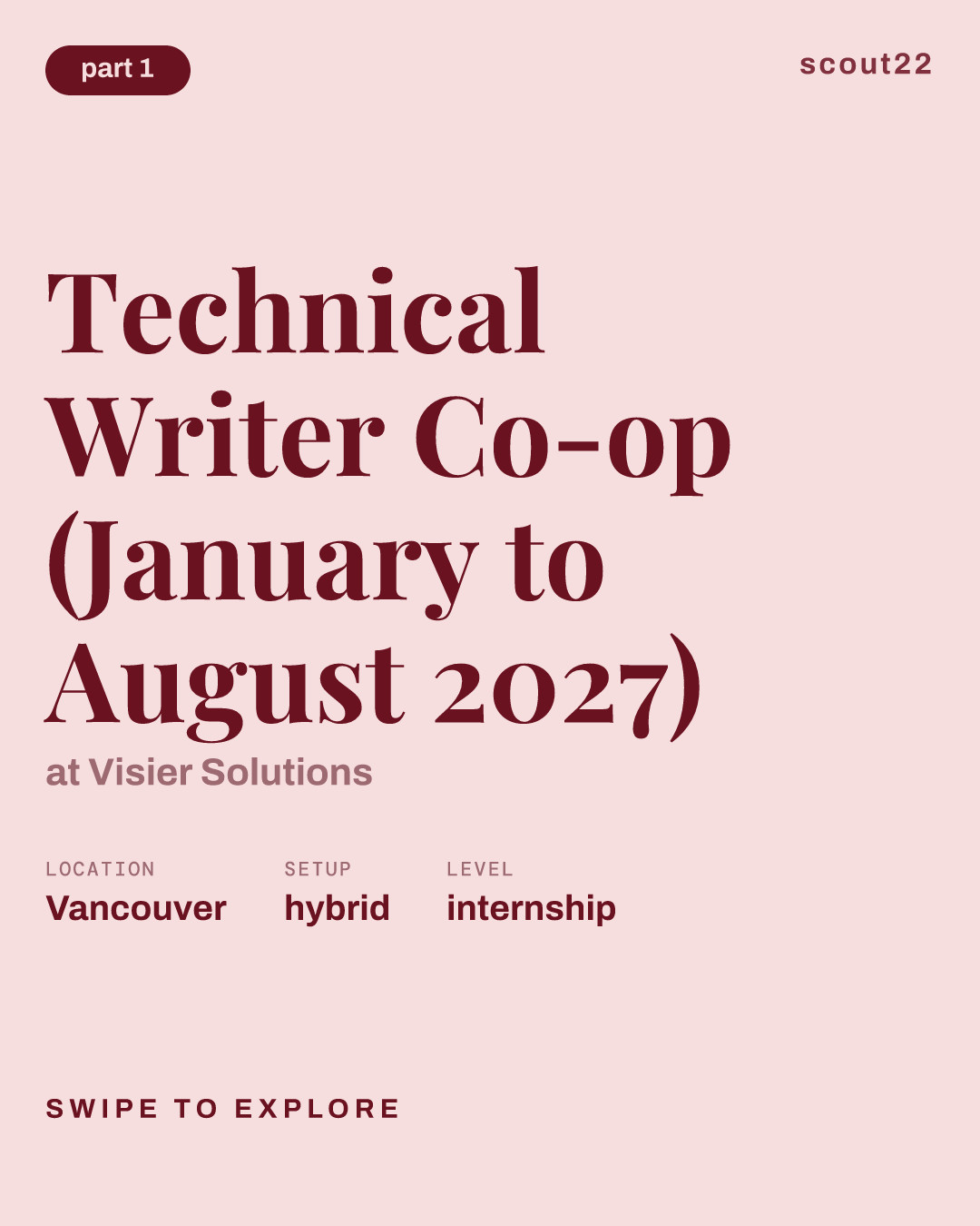 Technical Writer Co-op (January to August 2027) at Visier Solutions