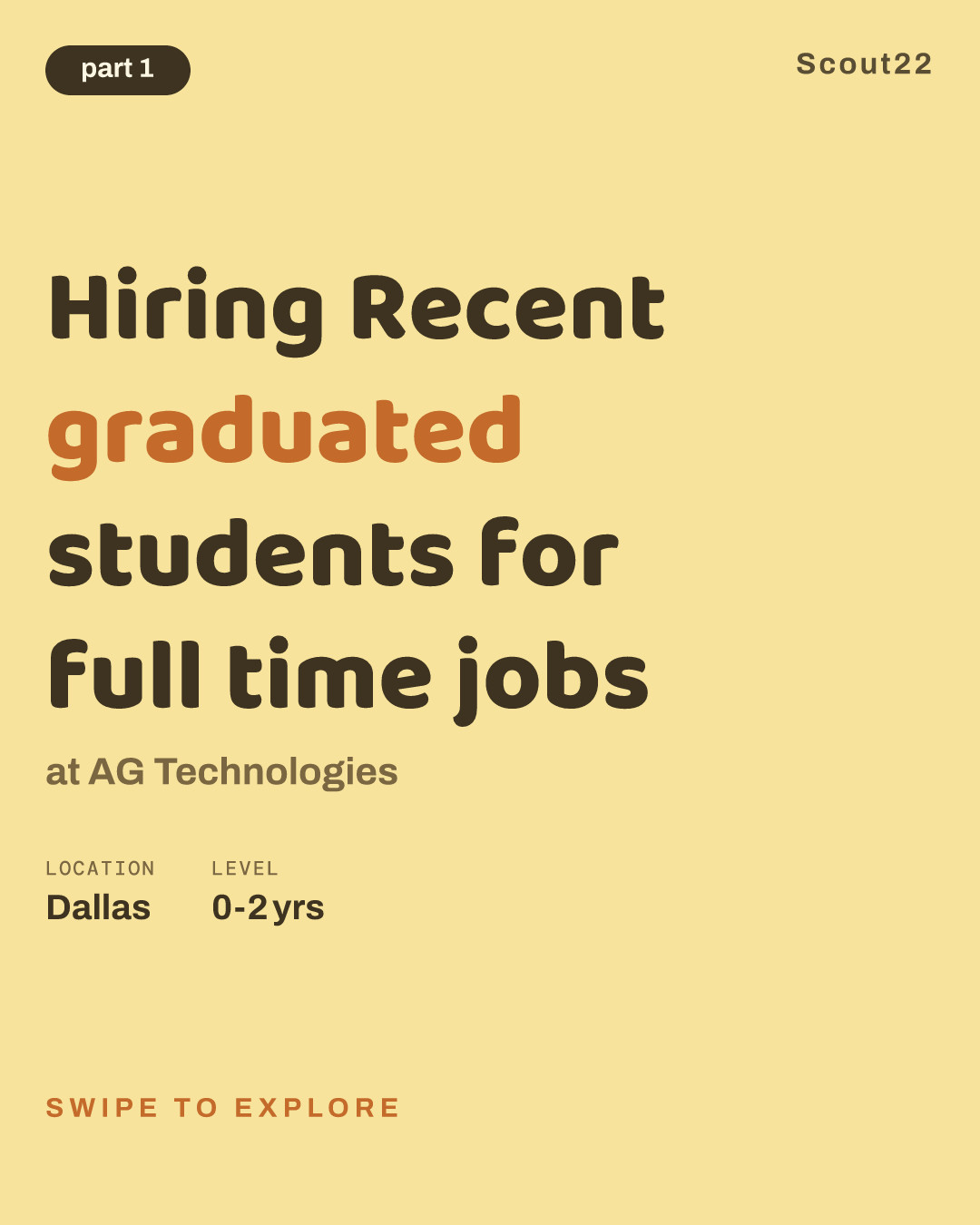 Hiring Recent graduated students for full time jobs at AG Technologies