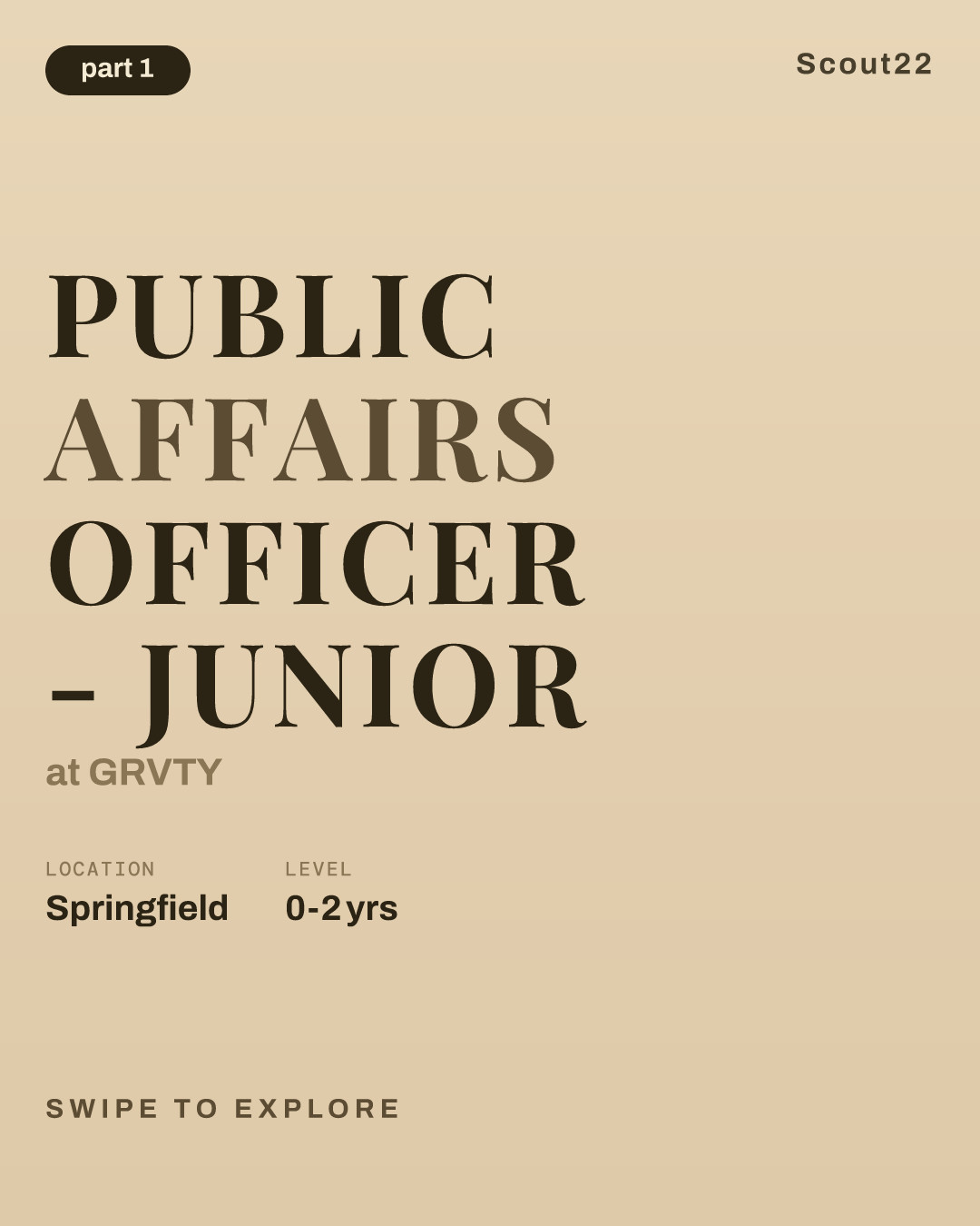 Public Affairs Officer - Junior at GRVTY