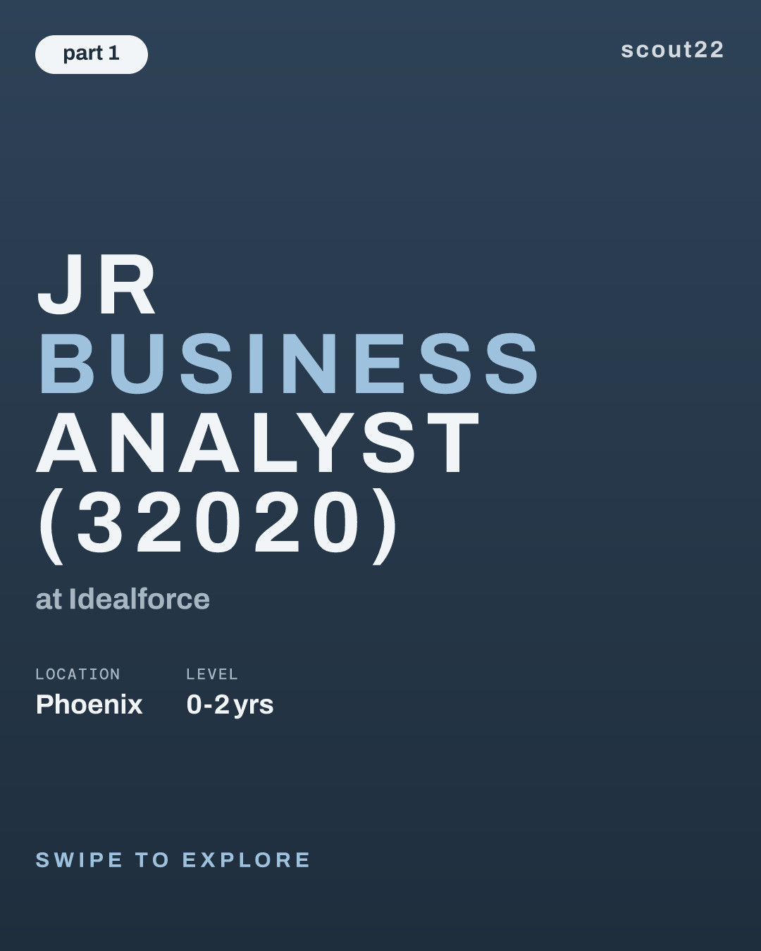 Jr Business Analyst (32020) at Idealforce