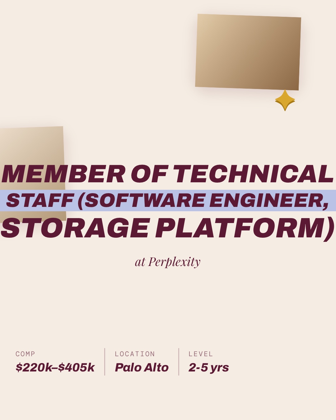 Member of Technical Staff (Software Engineer, Storage Platform) at Perplexity