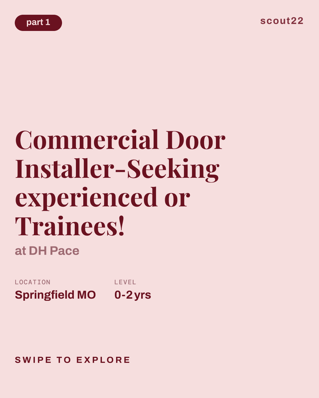 Commercial Door Installer-Seeking experienced or Trainees! at DH Pace