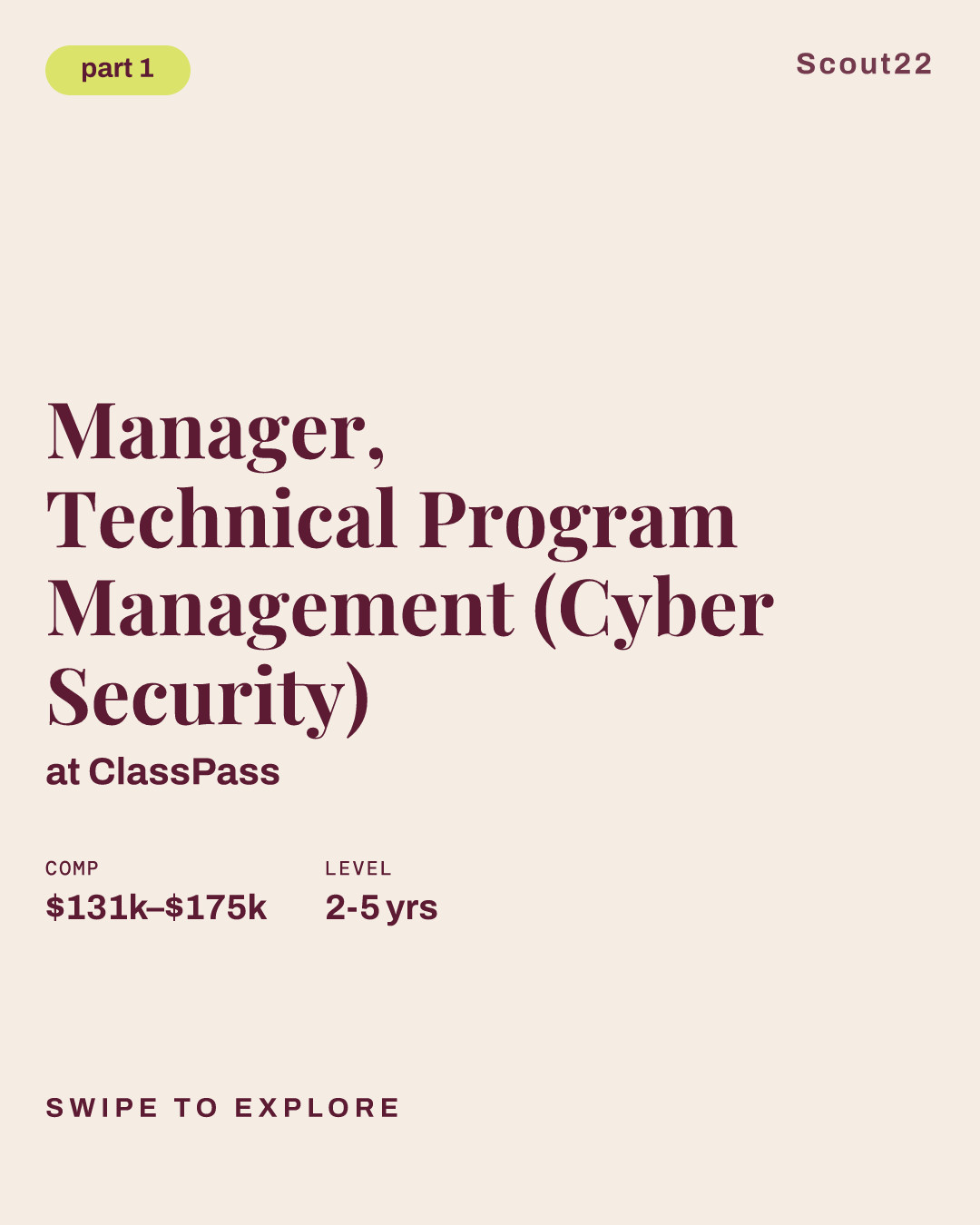 Manager, Technical Program Management (Cyber Security) at ClassPass