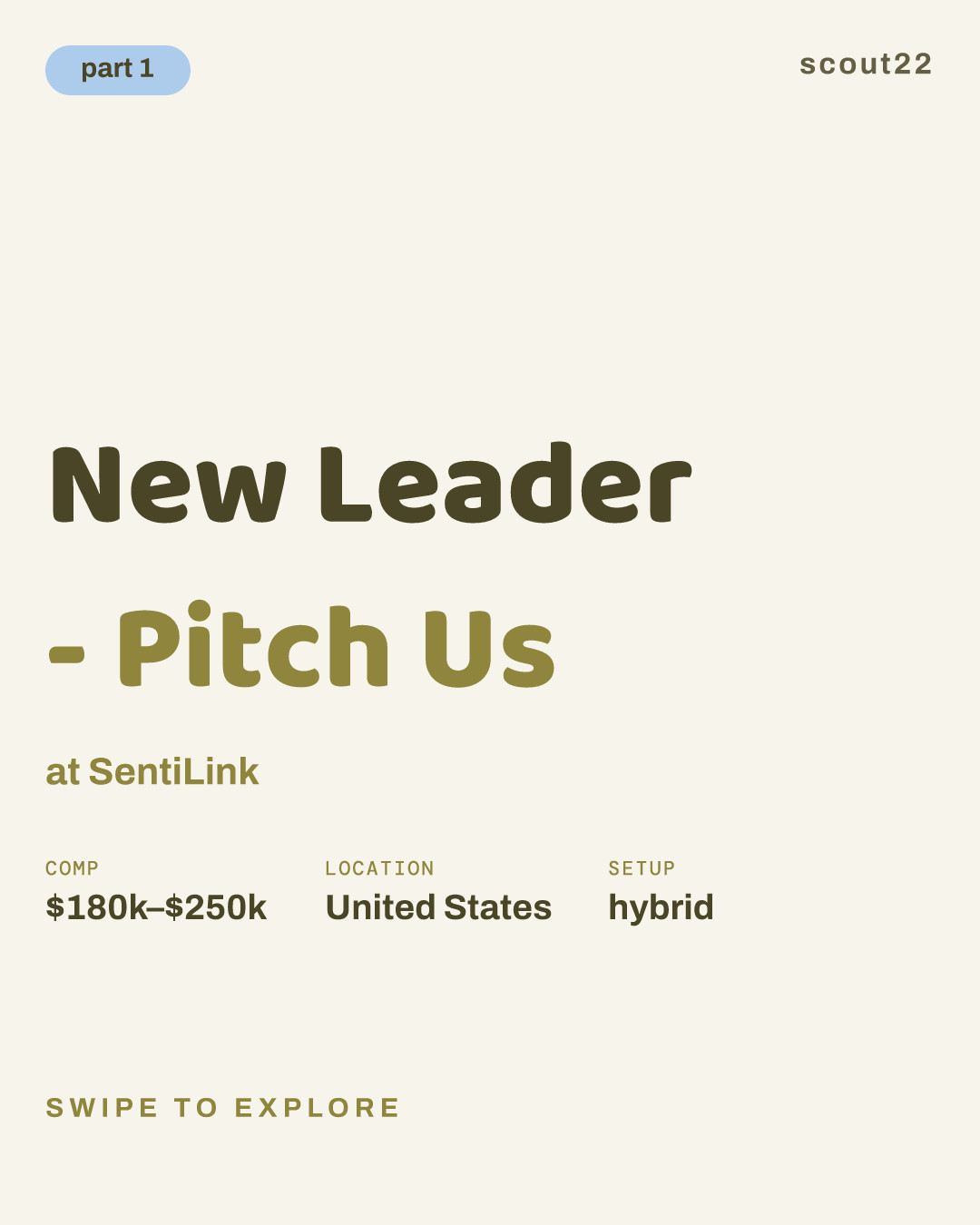 New Leader - Pitch Us at SentiLink