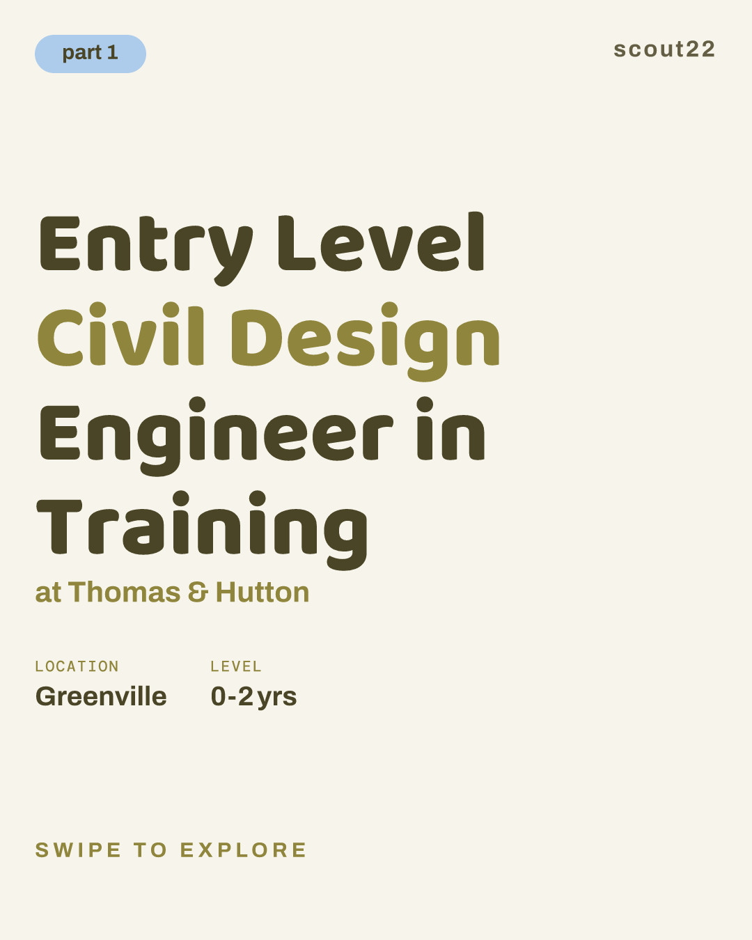 Entry Level Civil Design Engineer in Training at Thomas & Hutton