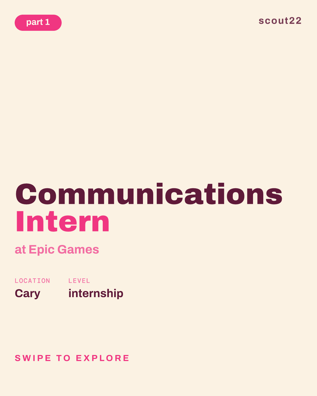 Communications Intern at Epic Games