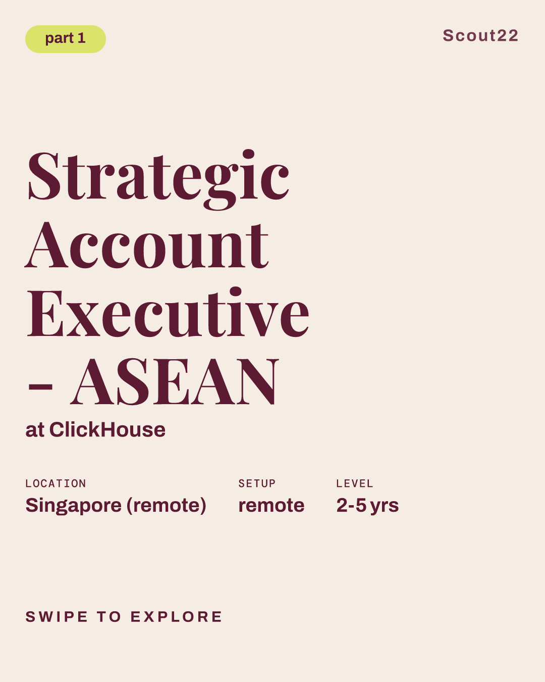 Strategic Account Executive - ASEAN at ClickHouse